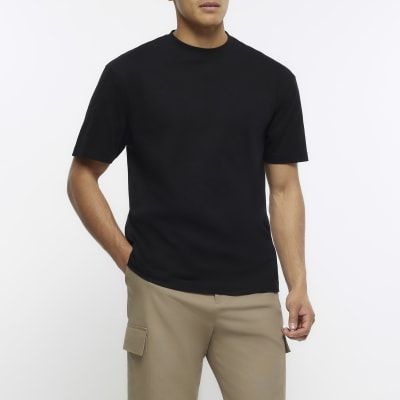 Black regular fit tshirt River Island