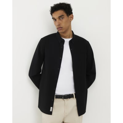 Black Regular Fit Textured Shirt