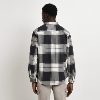 Black Regular fit twill Check Shirt