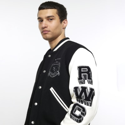 River Island varsity jacket in green