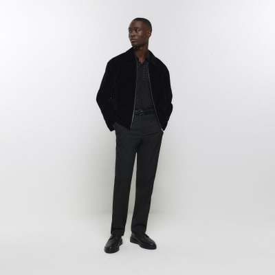 River island cheap black velvet jacket