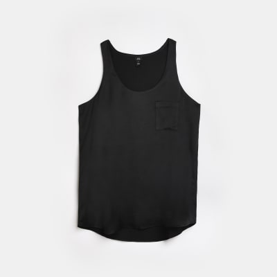 Black relaxed sleeveless top