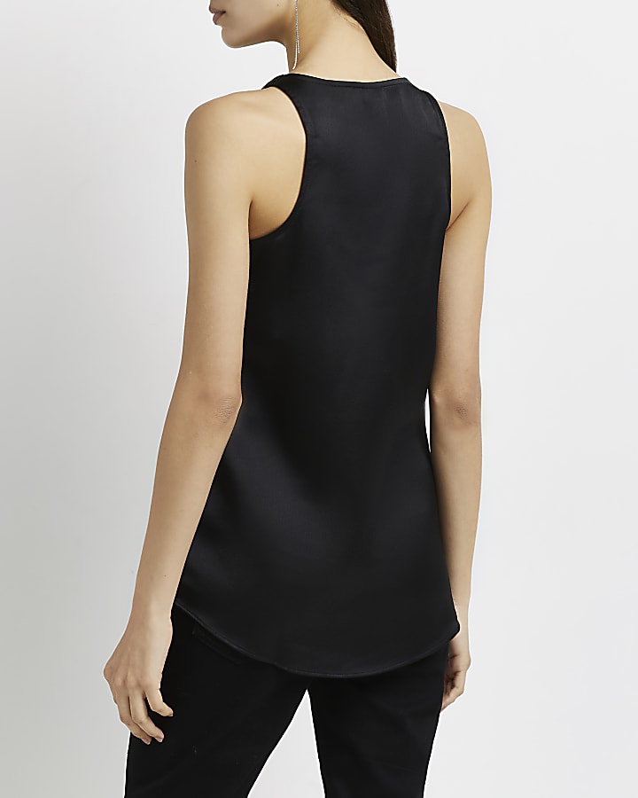 Black relaxed sleeveless top