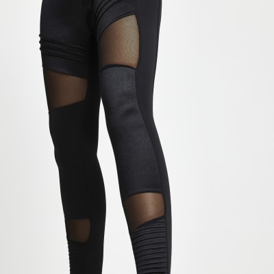 Black RI Active mesh panelled leggings