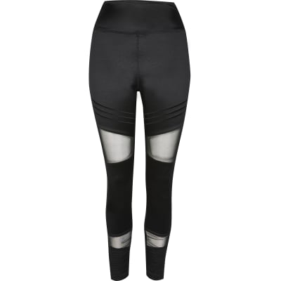 Black RI Active mesh panelled leggings