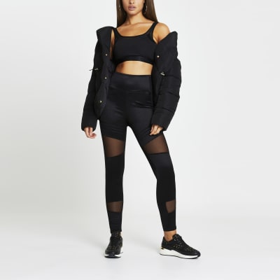 Black RI Active mesh panelled leggings