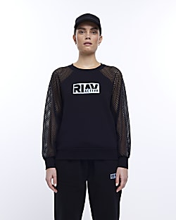 Black RI Active mesh sweatshirt