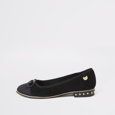 river island flat black shoes