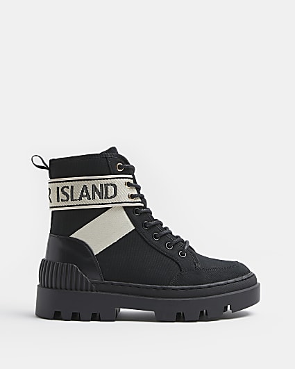 Black RI branded ankle boots