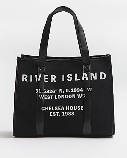 Black RI branded canvas shopper bag