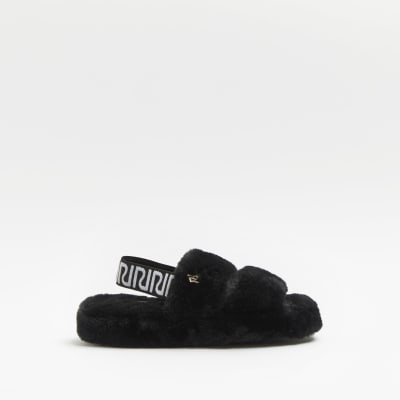 river island fur sandals