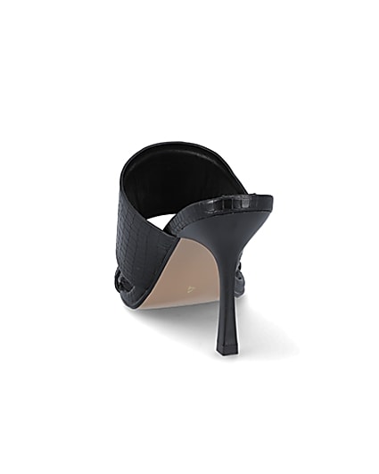 360 degree animation of product Black RI branded heeled mules frame-8