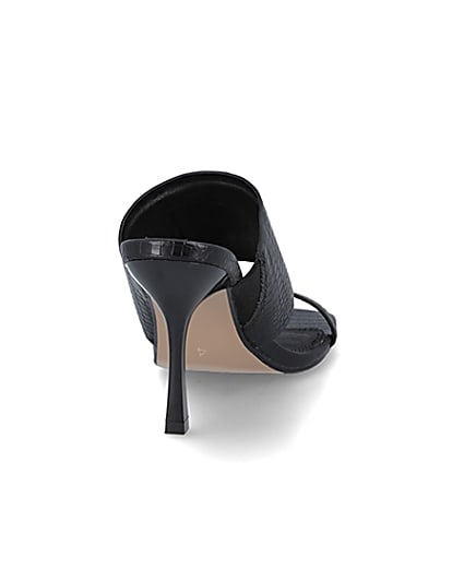 360 degree animation of product Black RI branded heeled mules frame-10