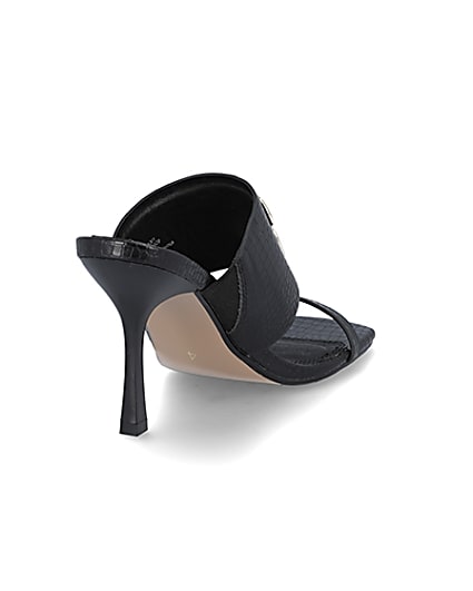 360 degree animation of product Black RI branded heeled mules frame-11