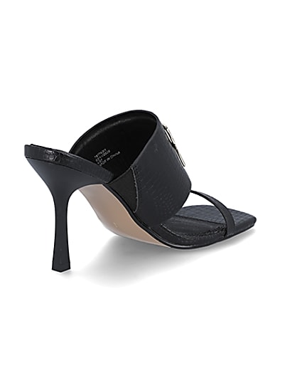 360 degree animation of product Black RI branded heeled mules frame-12