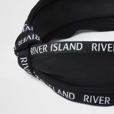 Black RI branded knot detail headband