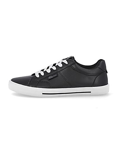 360 degree animation of product Black RI branded lace up trainers frame-3