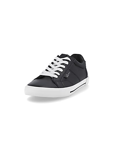 360 degree animation of product Black RI branded lace up trainers frame-23