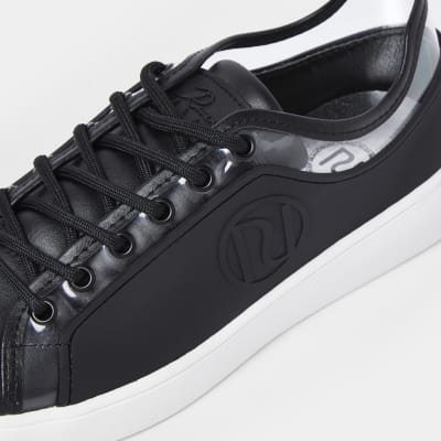 Black RI branded rubberised plimsoles