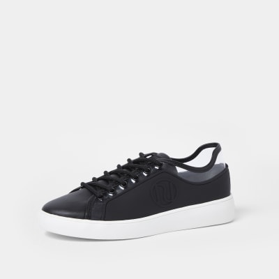 Black RI branded rubberised plimsoles
