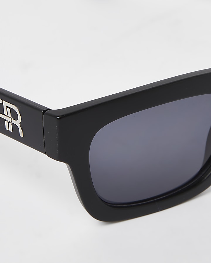 Black RI branded square frame sunglasses