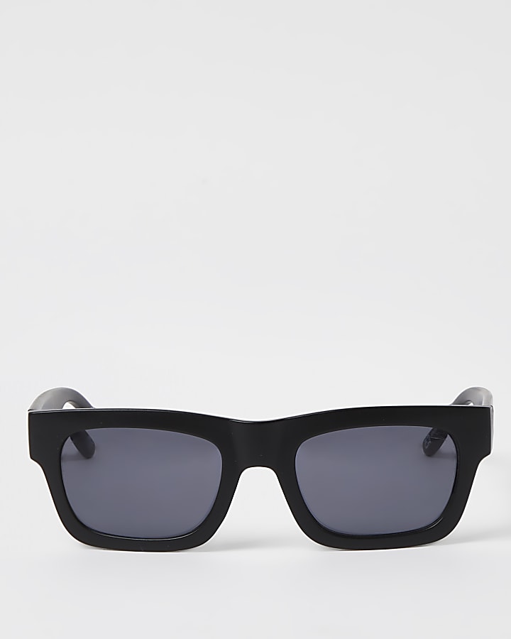 Black RI branded square frame sunglasses