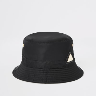 Black RI bucket hat | River Island