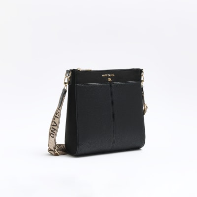 River Island Black Ri Quilted Cross Body Bag And Pochette