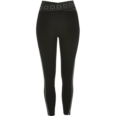 Black RI crossover waistband leggings