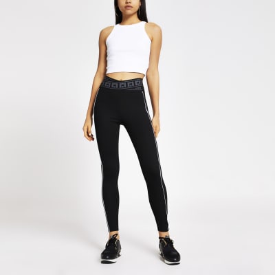 Black RI crossover waistband leggings