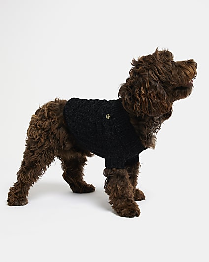 Black RI dog chenille jumper