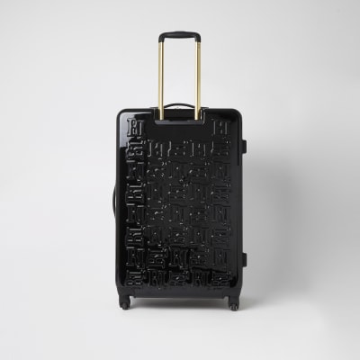 Black RI embossed large suitcase