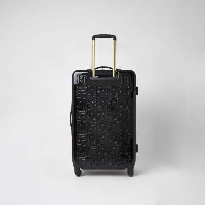 Black RI embossed medium suitcase
