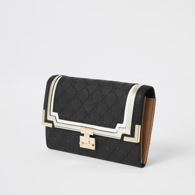 Black RI embossed travel wallet