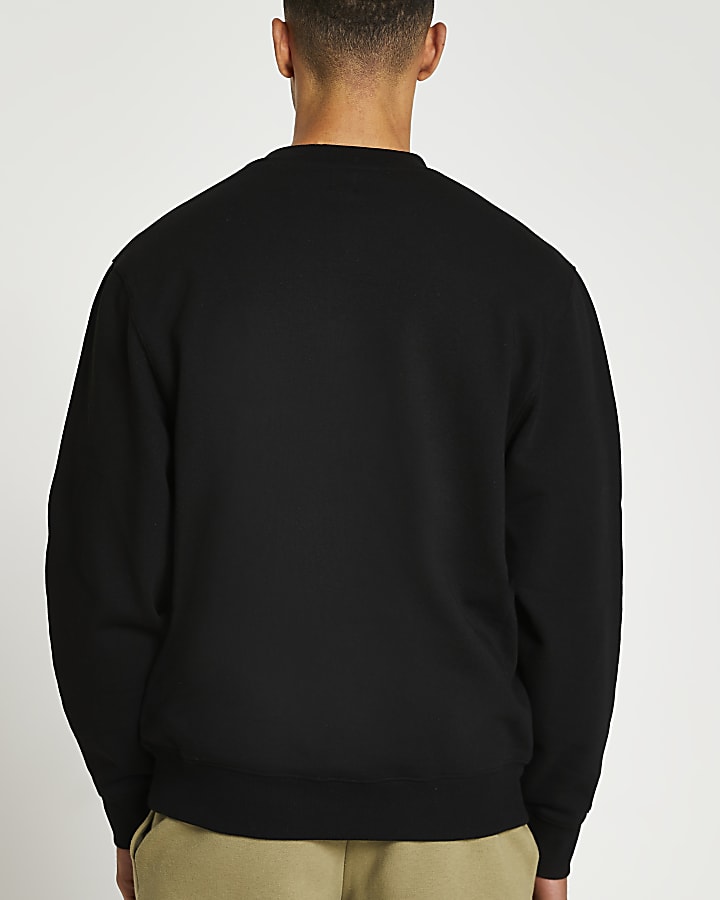 Black RI embroidered regular fit sweatshirt