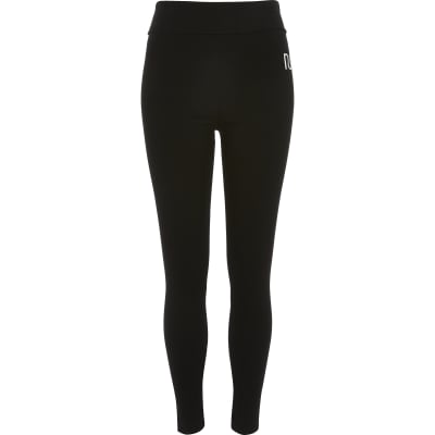 Black RI fold over waistband leggings