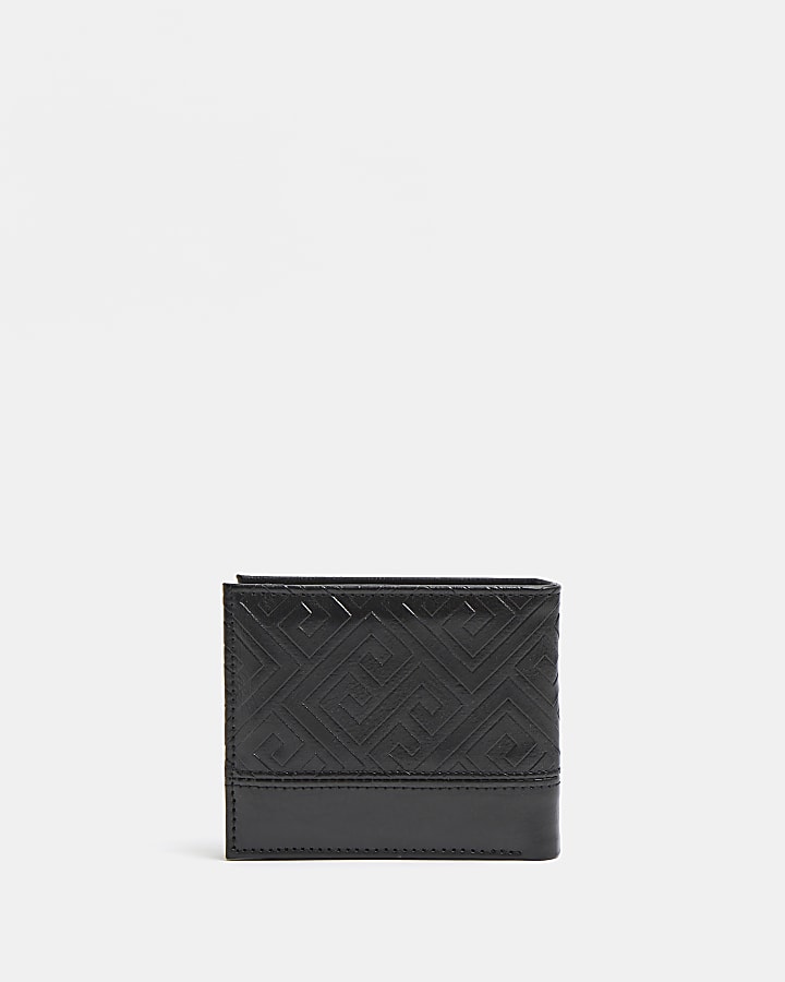 Black RI geo monogram wallet