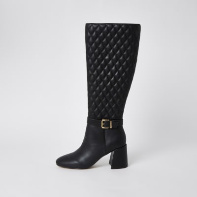 river island black boots womens