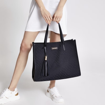 black shopper bag