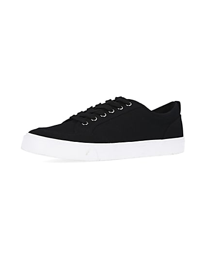 360 degree animation of product Black RI lace up plimsolls frame-1