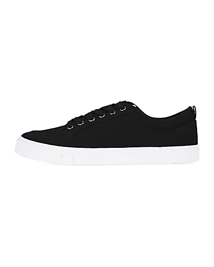 360 degree animation of product Black RI lace up plimsolls frame-3