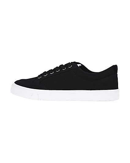 360 degree animation of product Black RI lace up plimsolls frame-4