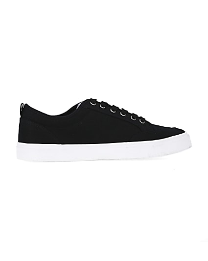 360 degree animation of product Black RI lace up plimsolls frame-14