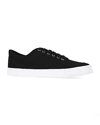 360 degree animation of product Black RI lace up plimsolls frame-16