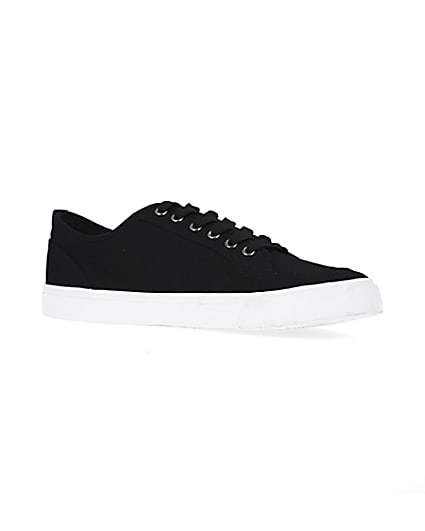 360 degree animation of product Black RI lace up plimsolls frame-17