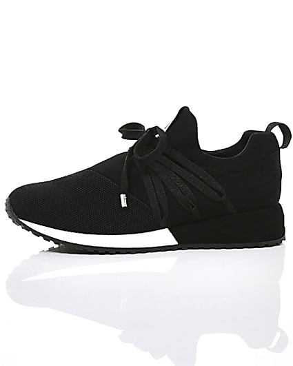 360 degree animation of product Black RI lace up runner trainers frame-22