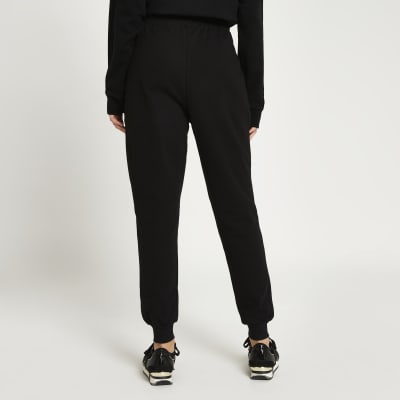 Black RI logo seam detail joggers