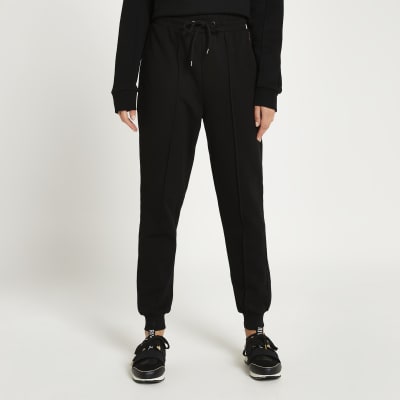 Black RI logo seam detail joggers