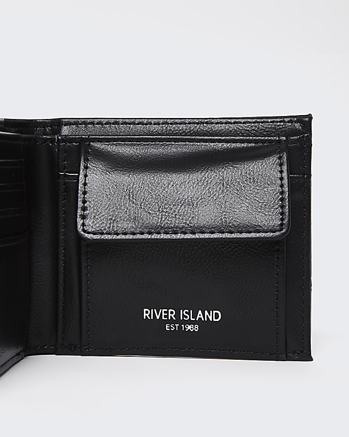 Black RI monogram bifold wallet