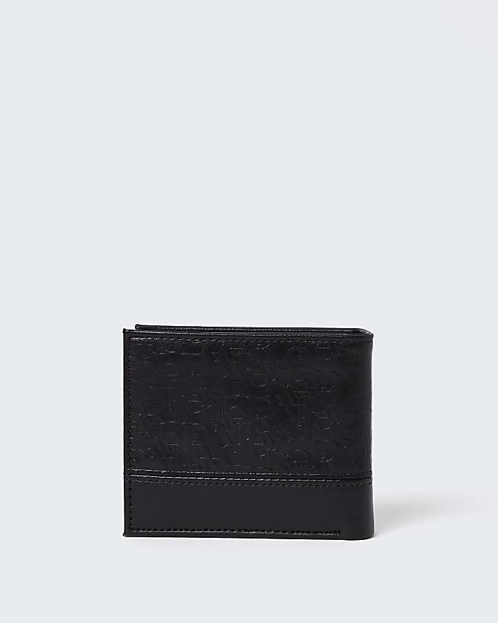 Black RI monogram bifold wallet